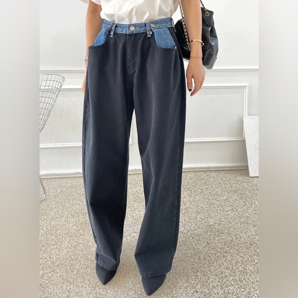 The Frankie Shop Denim - The Frankie Shop - Hayla Contrast Denim Pants - Black